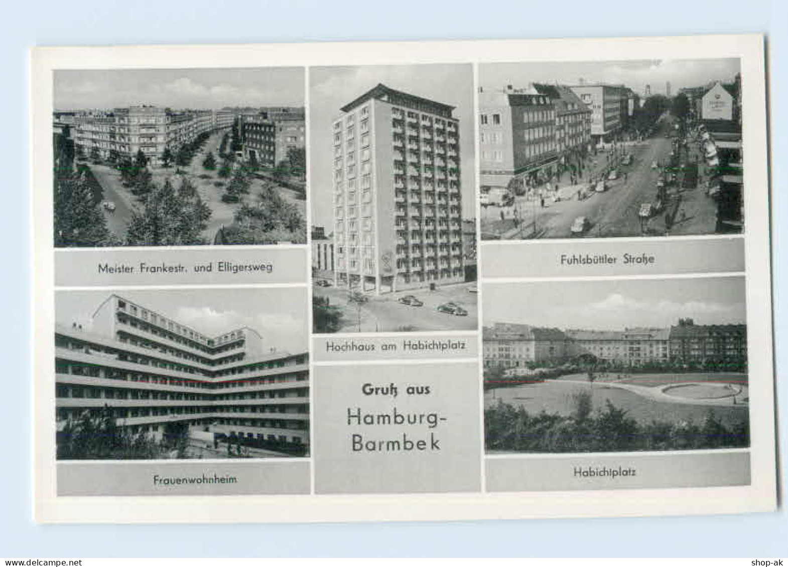 DP38/ Hamburg Barmbek Habichtsplatz, Fuhlsbüttler Str. AK Ca.1960 - Nord