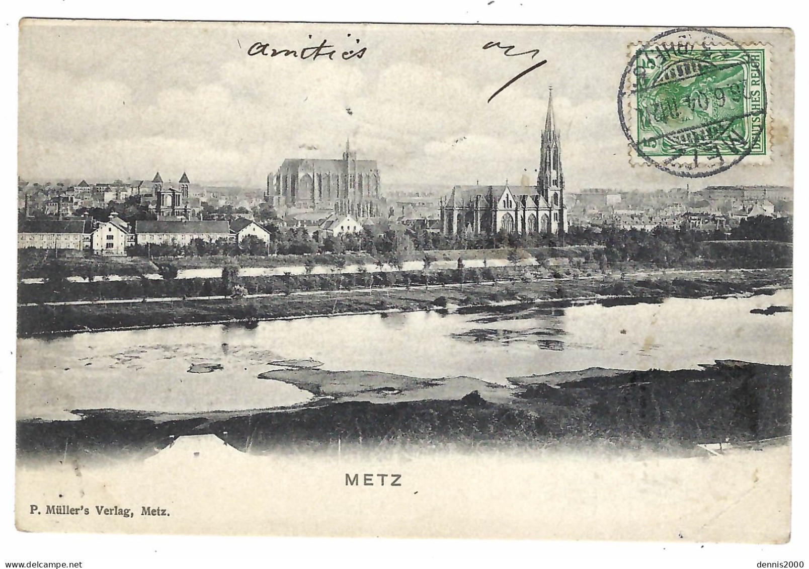 1904 - C P A De METZ ( Allemagne ) Affr. 5 Pf Avec Demande De Taxe - TAXEE à 20 Centimes - 1859-1959 Lettres & Documents