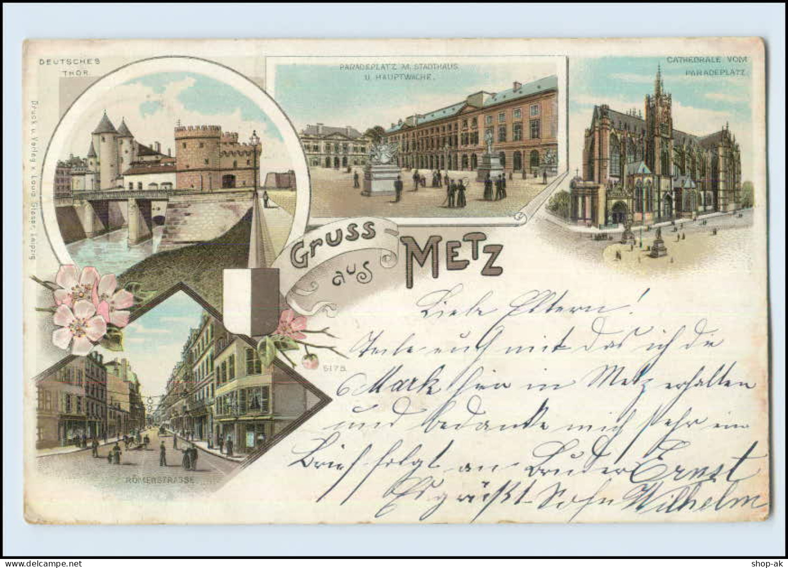 N071/ Gruss Aus Metz Litho AK 1898 - Lothringen