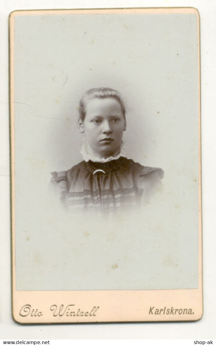 Y898/ CDV Foto Mädchen Atelier Otto Wintzell, Karlskrona  Ca.1900 - Autres & Non Classés