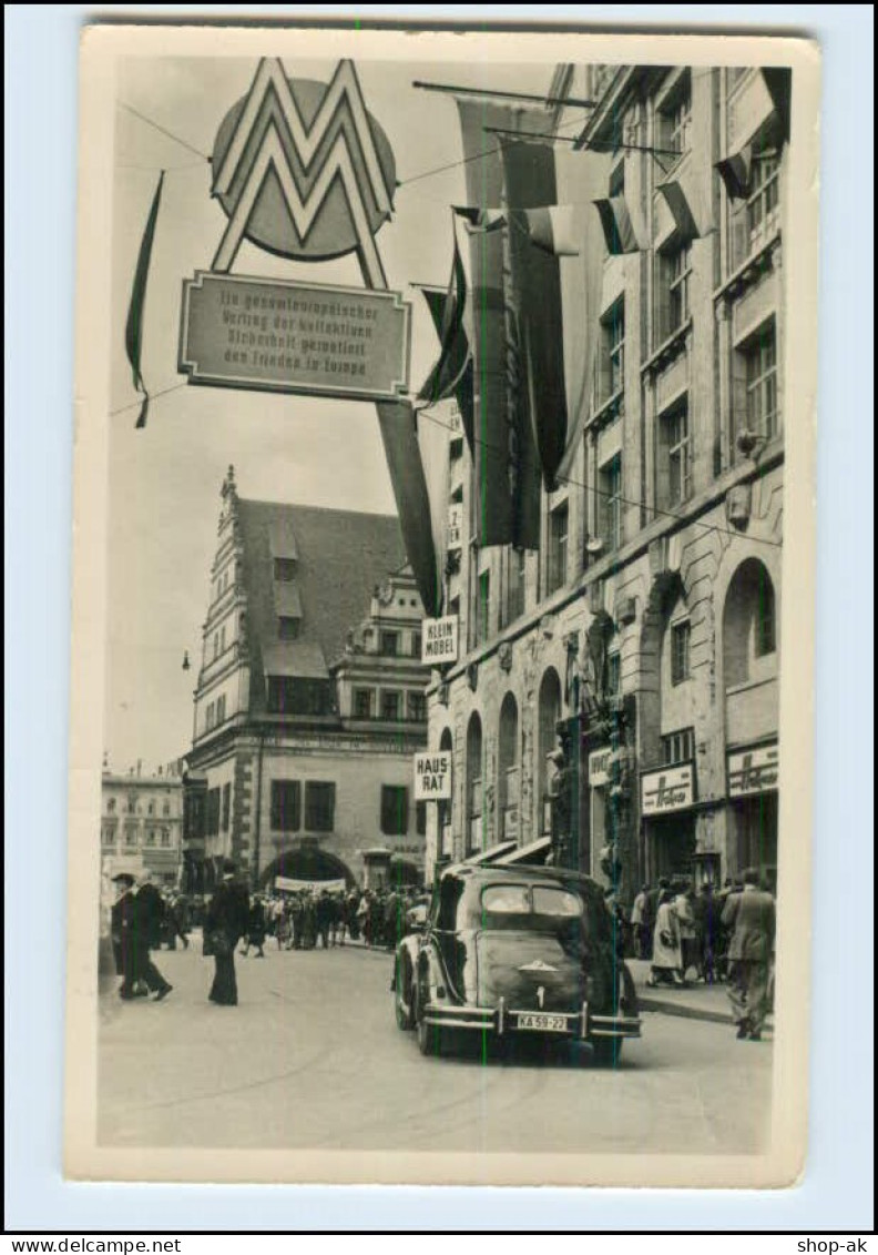 N2222-04./ Leipzig Messehaus Handelshof Grimmaische Straße Auto Foto AK 1960 - Leipzig