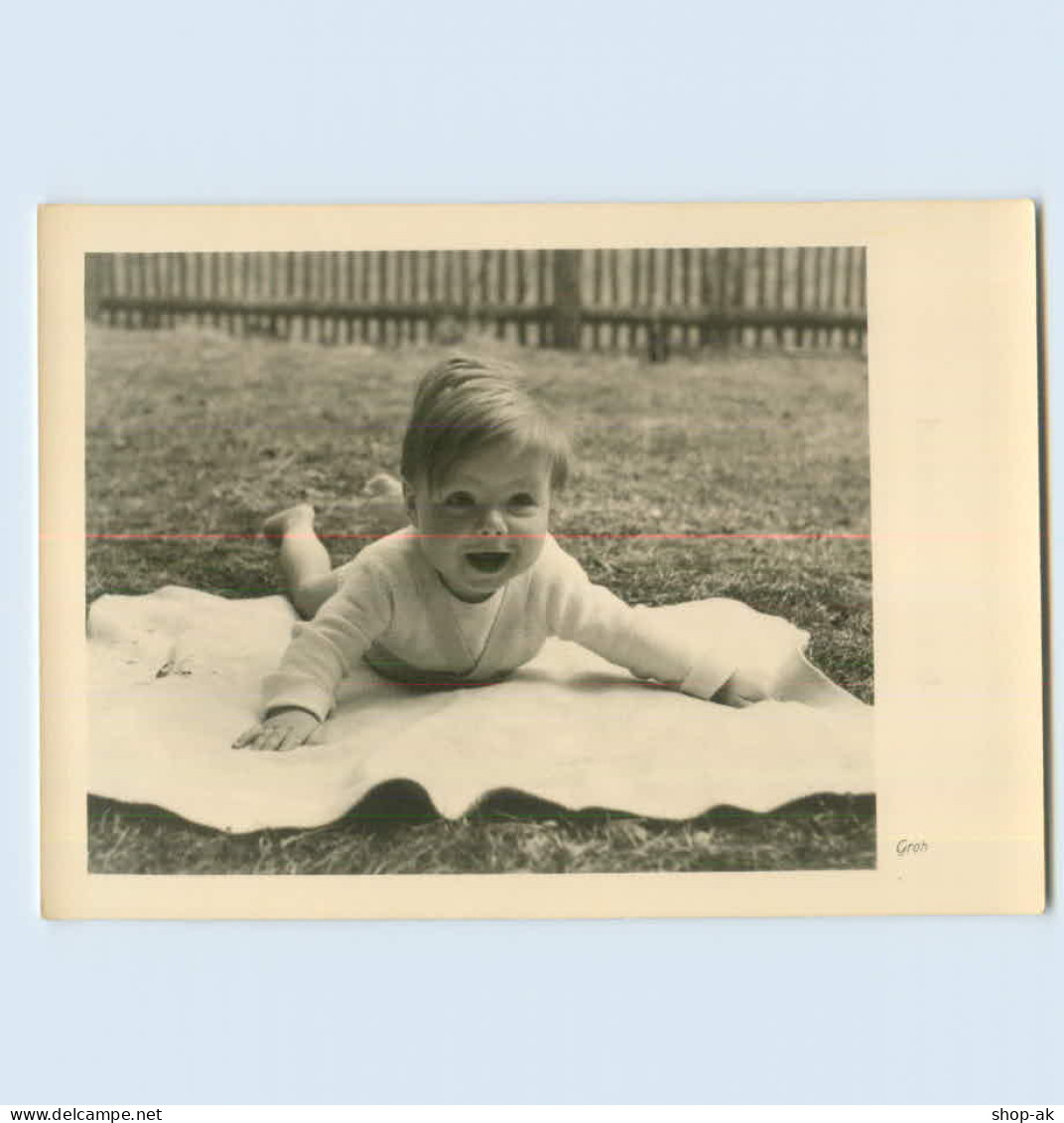 X1Q15/ Verlag Groh Nr.4491 Kind Liegend Auf Einer Decke Ca.1960 AK - Autres & Non Classés