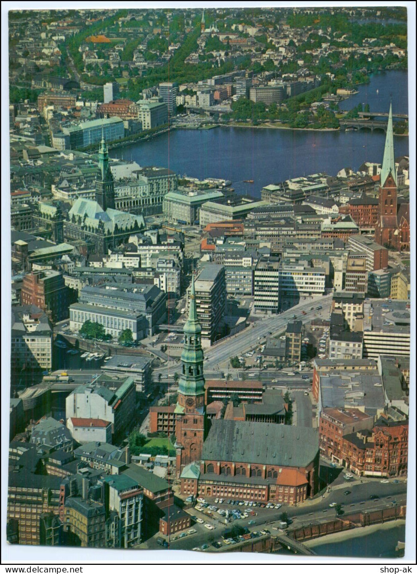 C2761/ Hamburg St. Katharinen Kirche Innenstadt  Luftaufnahme 1966 24 X 18 Cm - Mitte