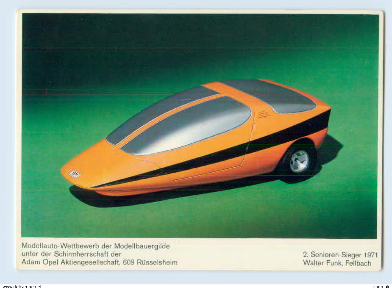 X1D10/ Modelauto-Wettbewerb AK Schirmherrschaft Adam Opel AG 1971 - Altri & Non Classificati