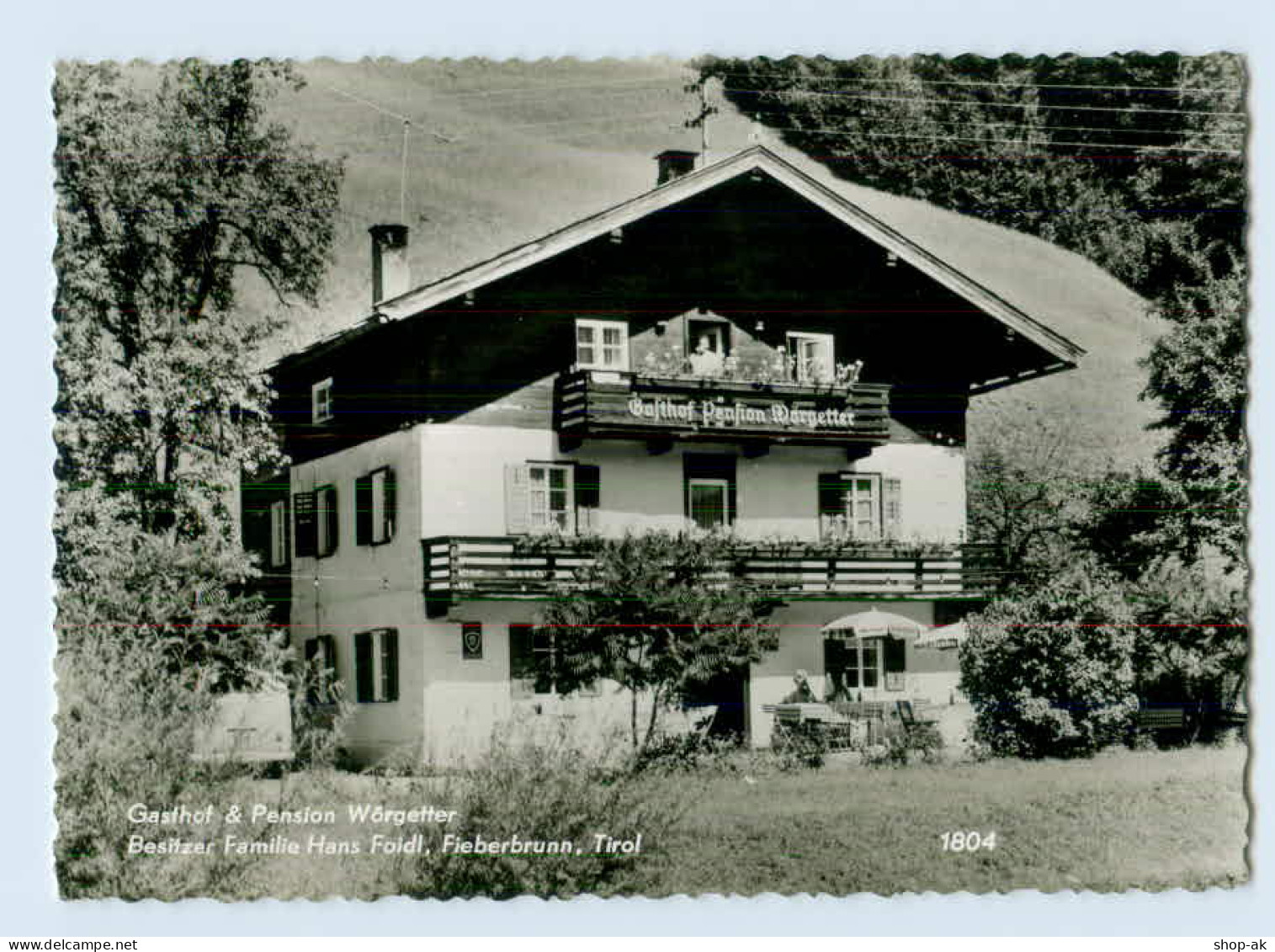 X1N63/ Fieberbrunn Tirol  Gasthof Pension Wörgetter AK 1964 - Andere & Zonder Classificatie