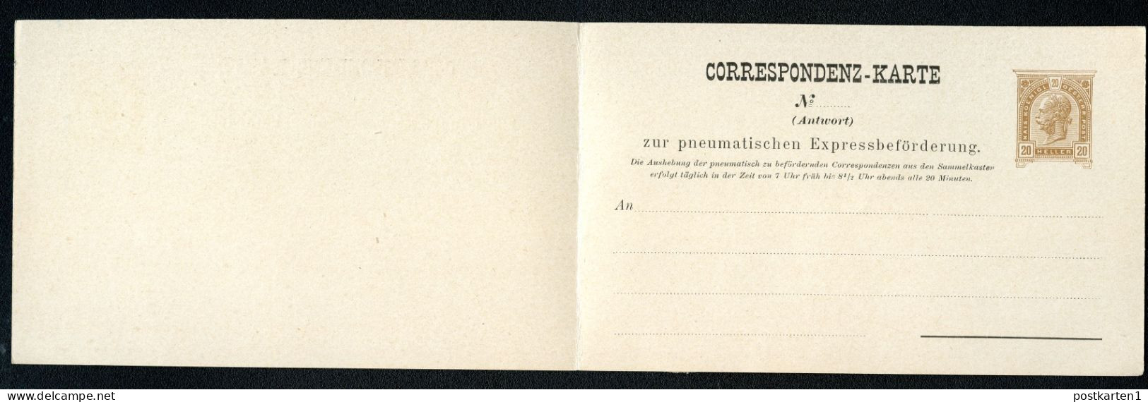 Rohrpost-Antwort-Postkarte RP19 Postfrisch 1900 Kat.24,00€ - Postkarten