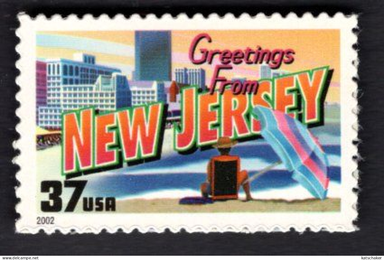 2017240949 2002  SCOTT 3725 (XX) POSTFRIS MINT NEVER HINGED - GREETINGS FROM AMERICA - NEW JERSEY - Ongebruikt