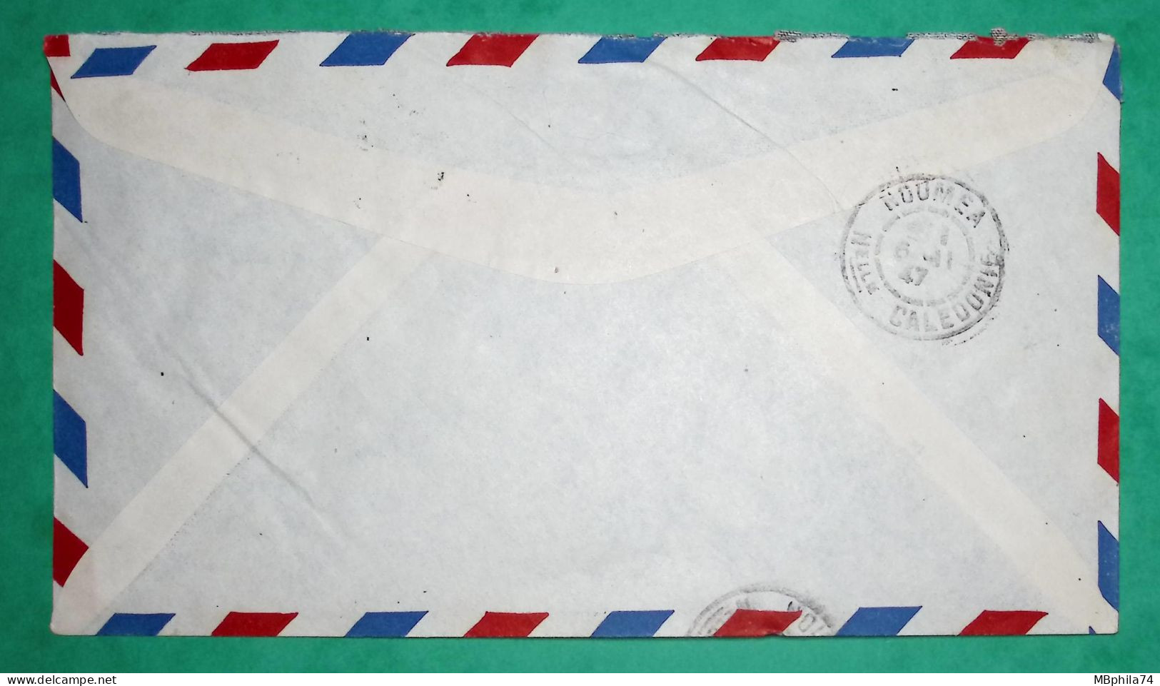 LETTRE PAR AVION PAPEETE TAHITI POUR NOUMEA NOUVELLE CALEDONIE RETOUR ENVOYEUR 1947 LETTRE COVER FRANCE - 1927-1959 Lettres & Documents