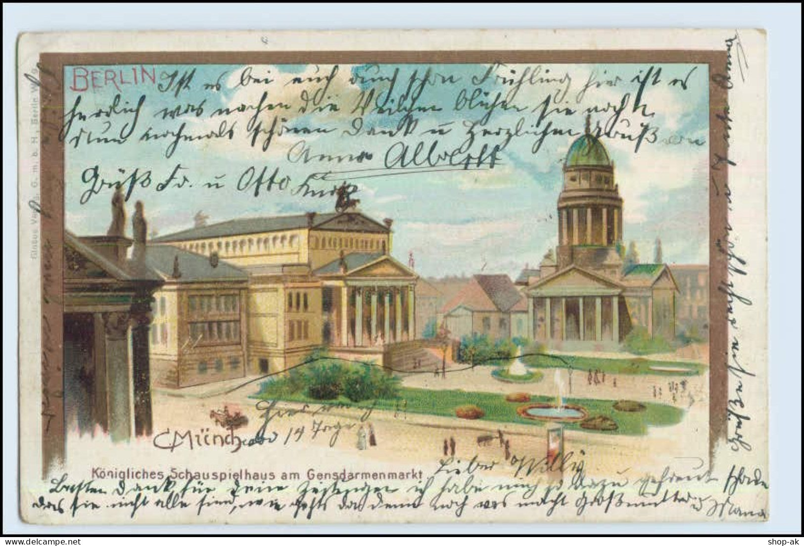 W6H46/ Berlin Königl.Schauspielhaus Am Gensdarmenmarkt 1901 Litho AK (b) - Otros & Sin Clasificación