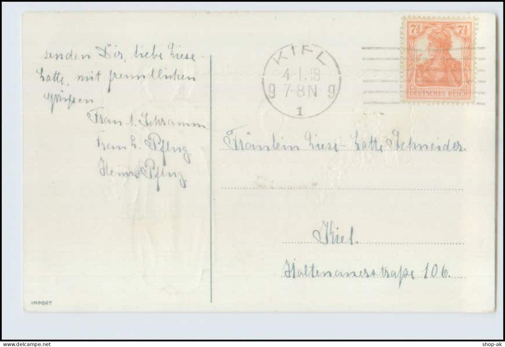 W6D30/ Geburtstag Mädchen Mit Brief 1918 Litho Prägedruck AK - Anniversaire