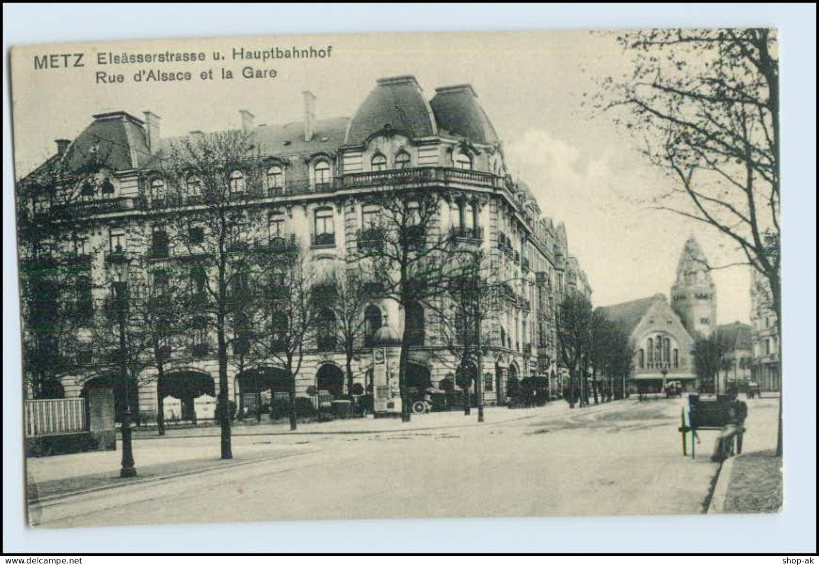 W6C48/ Metz Elsässerstr. Und Bahnhof AK 1914 - Lothringen