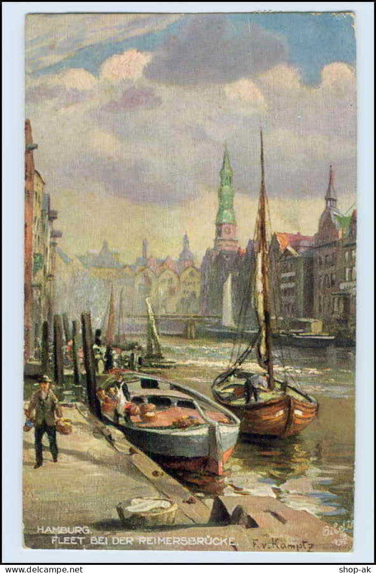 W5S87/ Hamburg Altstadt Fleet Bei Der Reimersbrücke Schöne Tuck`s AK 1908 - Mitte