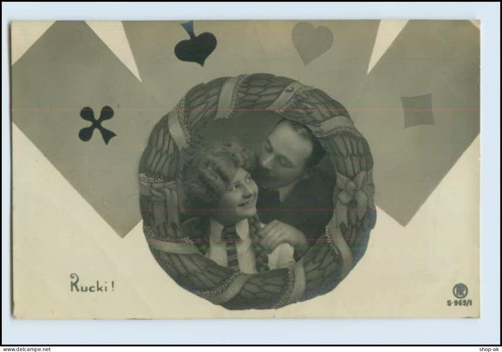 W5U53/ Spielkarten Fotomontage Foto Rotophot AK 1907 - Fotografía