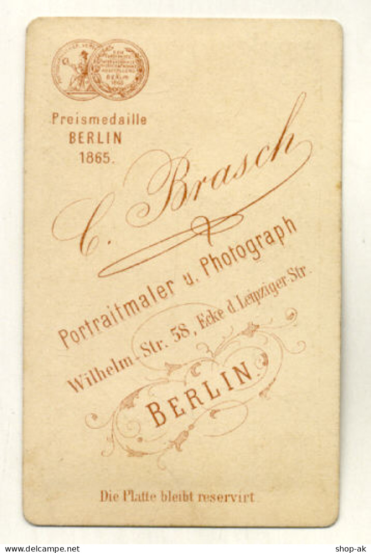 W5S69/ CDV Foto Junge Frau Atelier Brasch, Berlin Ca.1890 - Autres & Non Classés