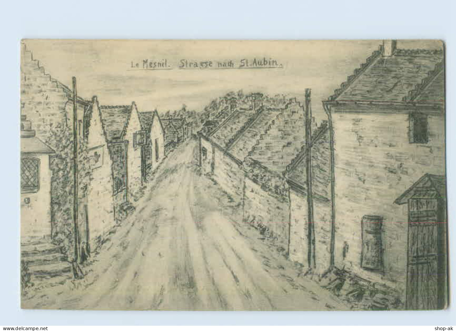 X1H48/ Le Mesnil  Straße Nach St. Aubin AK 1915 Frankreich - Altri & Non Classificati