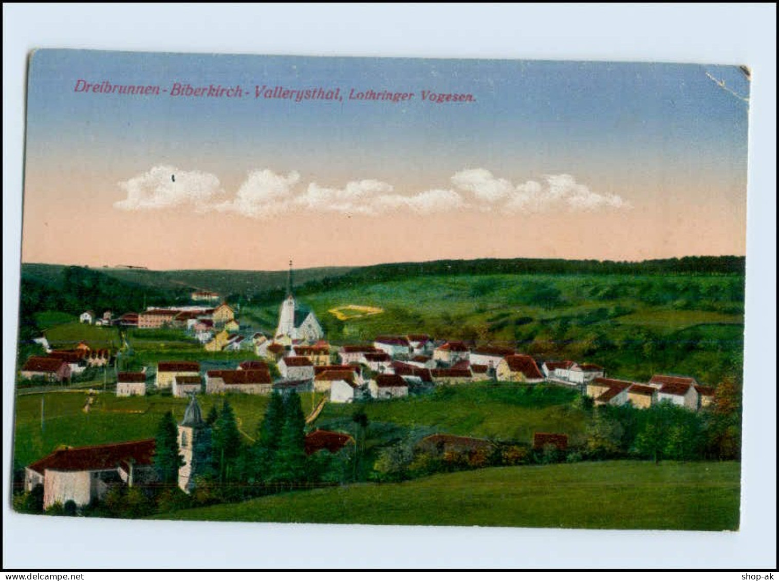 W5K24/ Dreibrunnen-Biberkirch-Vallerysthal Lothr. Vogesen AK 1917 - Lothringen