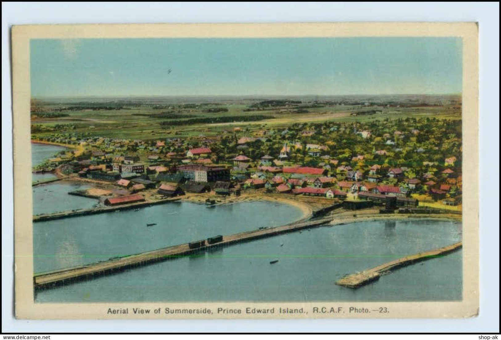 W5J32/ USA Prince Edward Island Aerial View Of Summerside Ca.1940 AK - Sonstige & Ohne Zuordnung