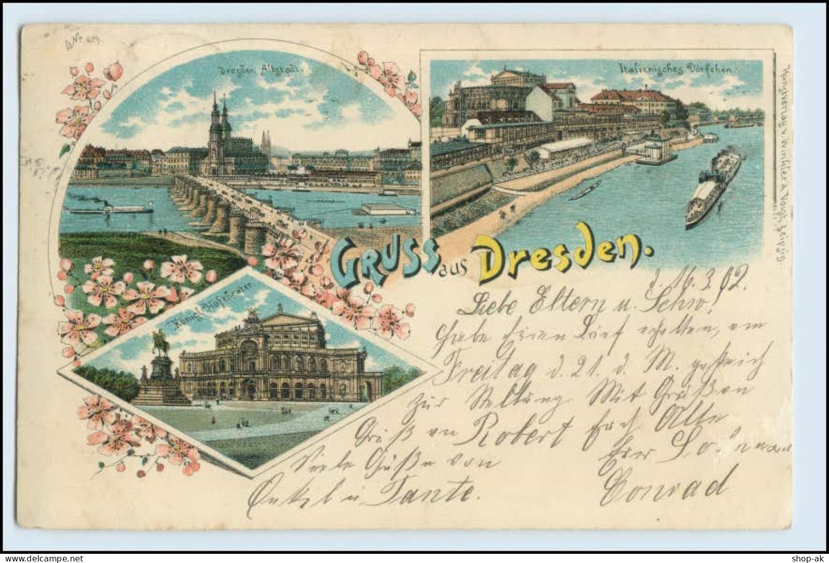 W5D41/ Gruß Aus Dresden Schöne Litho AK 1902 - Dresden