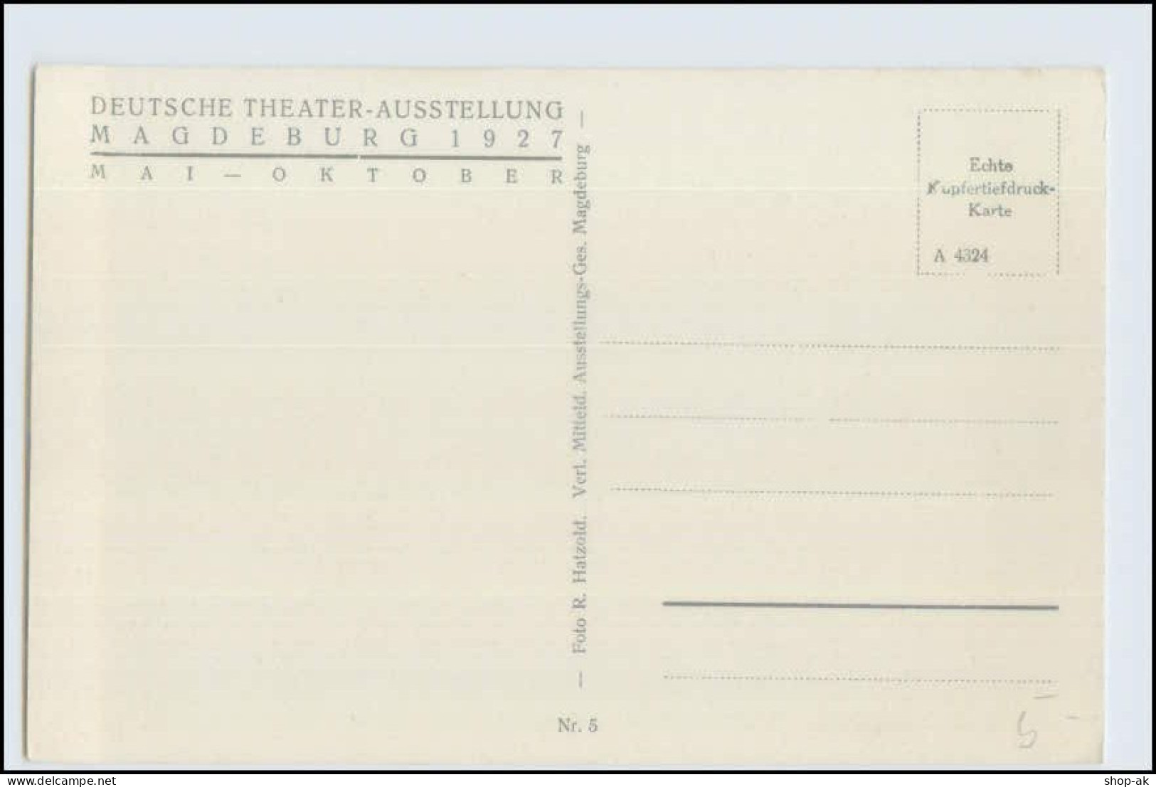 W5D64/ Magdeburg Theater-Austellung 1927 AK - Altri & Non Classificati