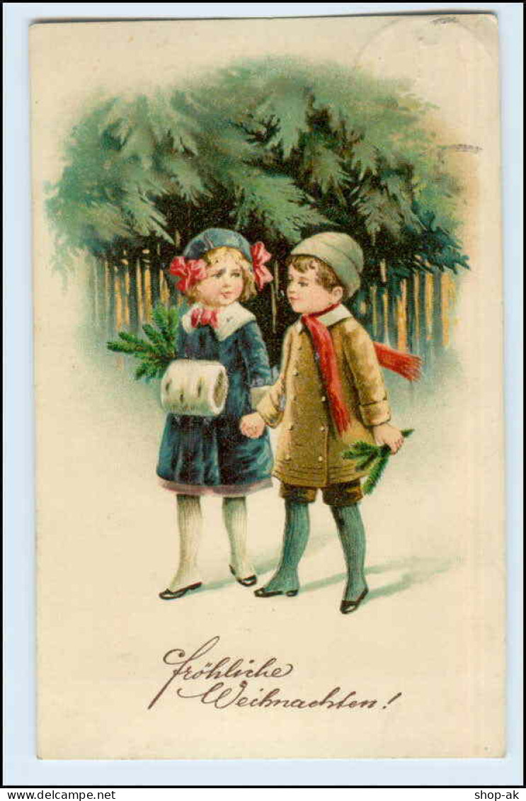 W4Q70/ Weihnachten Pärchen 1916 Litho AK - Autres & Non Classés