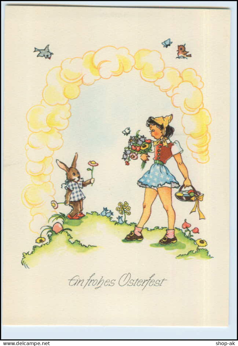 DP172/ Ostern Schöne Gisela AK Mädchen Und Hase Ca.1955 - Pâques