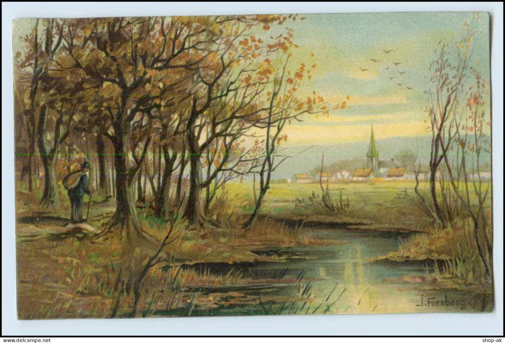 W3V45/ Künstler Litho AK J. Forsberg Landschaften 1908 - Mailick, Alfred