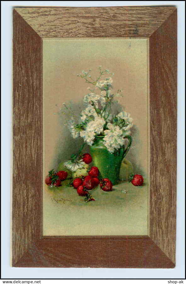 W3Q50/ Blumen Stilleben Litho Prägedruck AK 1907 - Mailick, Alfred