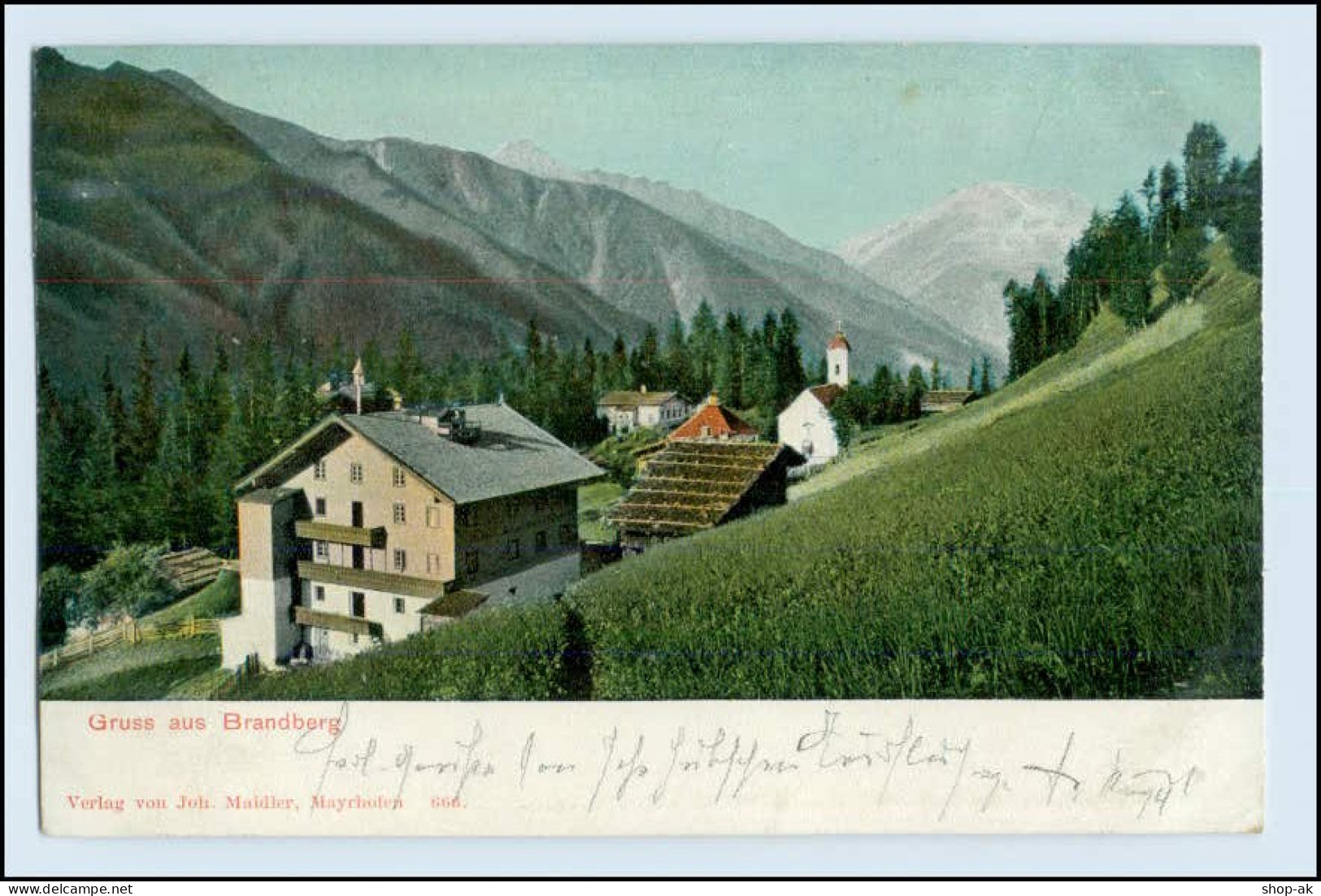 W3P61/ Gruß Aus Brandberg Tirol AK Ca.1905 - Otros & Sin Clasificación