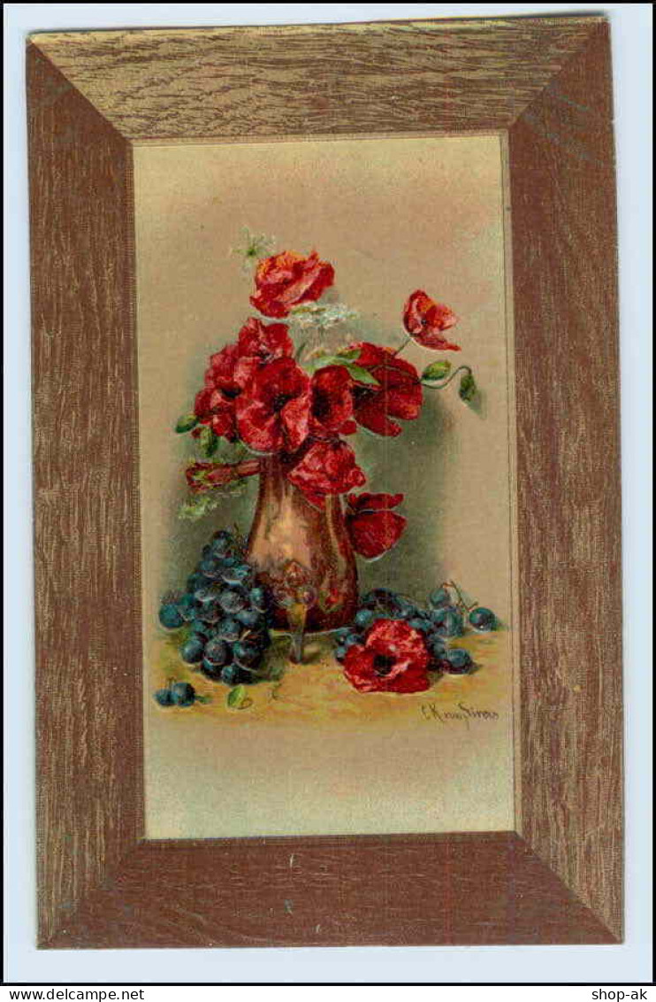 W3Q49/ Blumen Stilleben Litho Prägedruck AK 1907 - Mailick, Alfred