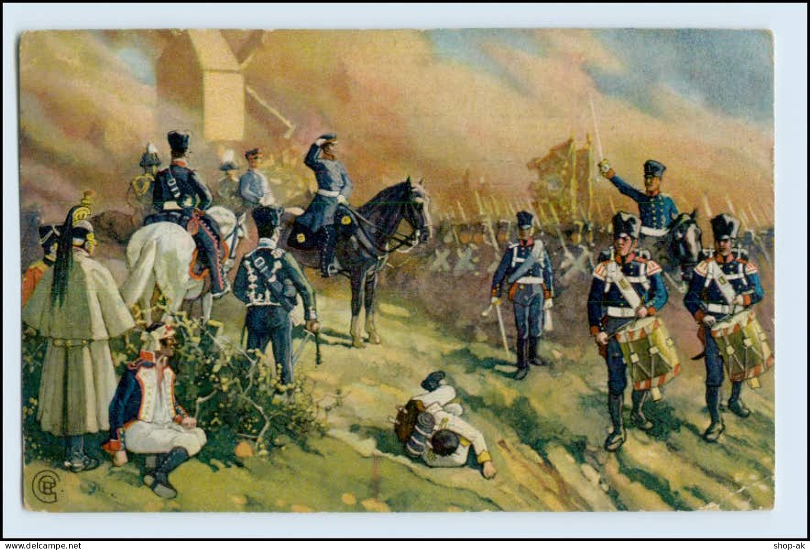 W3V28/ Die Völkerschlacht 1813 General Bülow B. Dennewirt AK Abels Schokolade - War 1914-18
