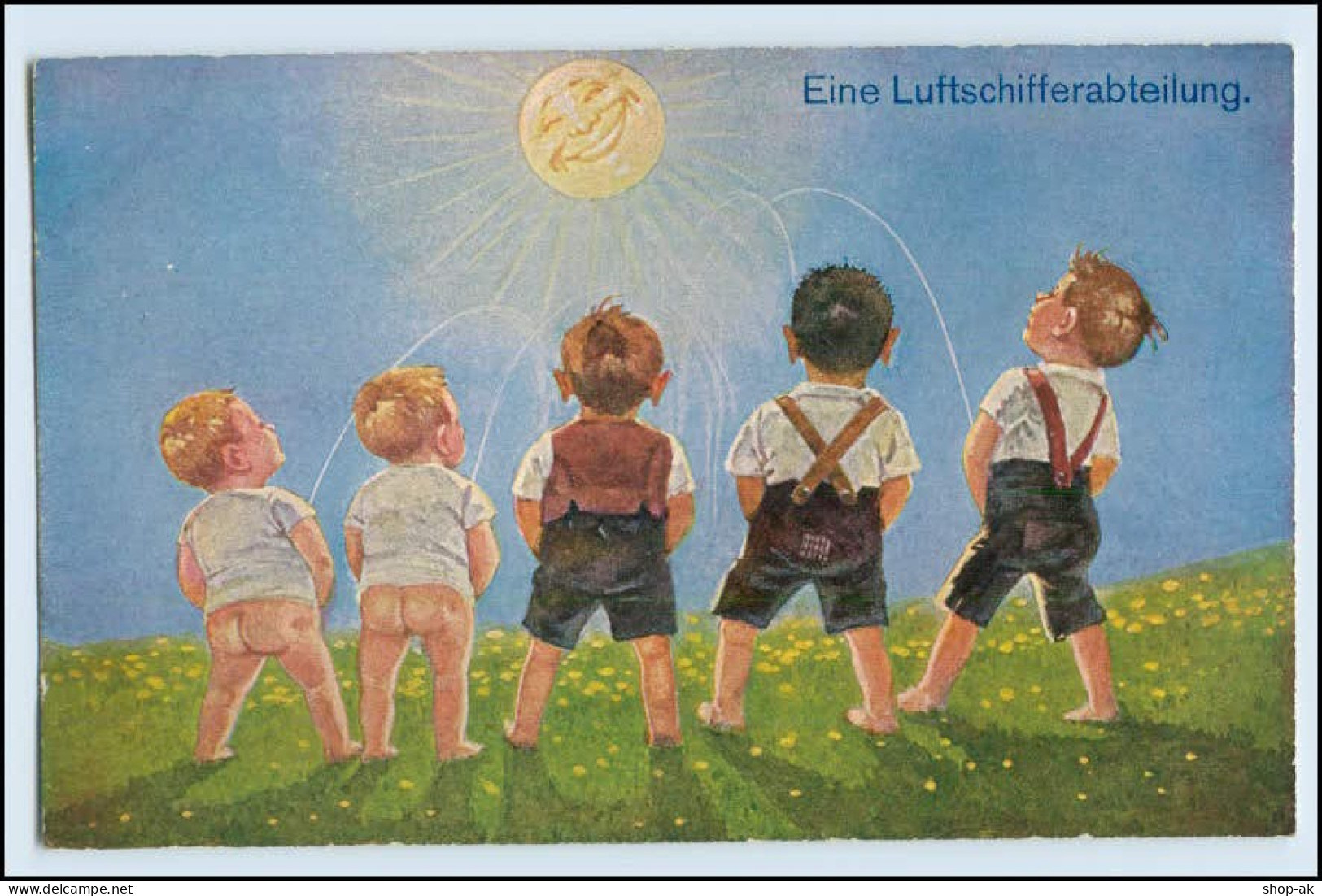 W3F30/ Kinder Pinkeln - Luftschifferabteilung Humor AK Sonne - Humour