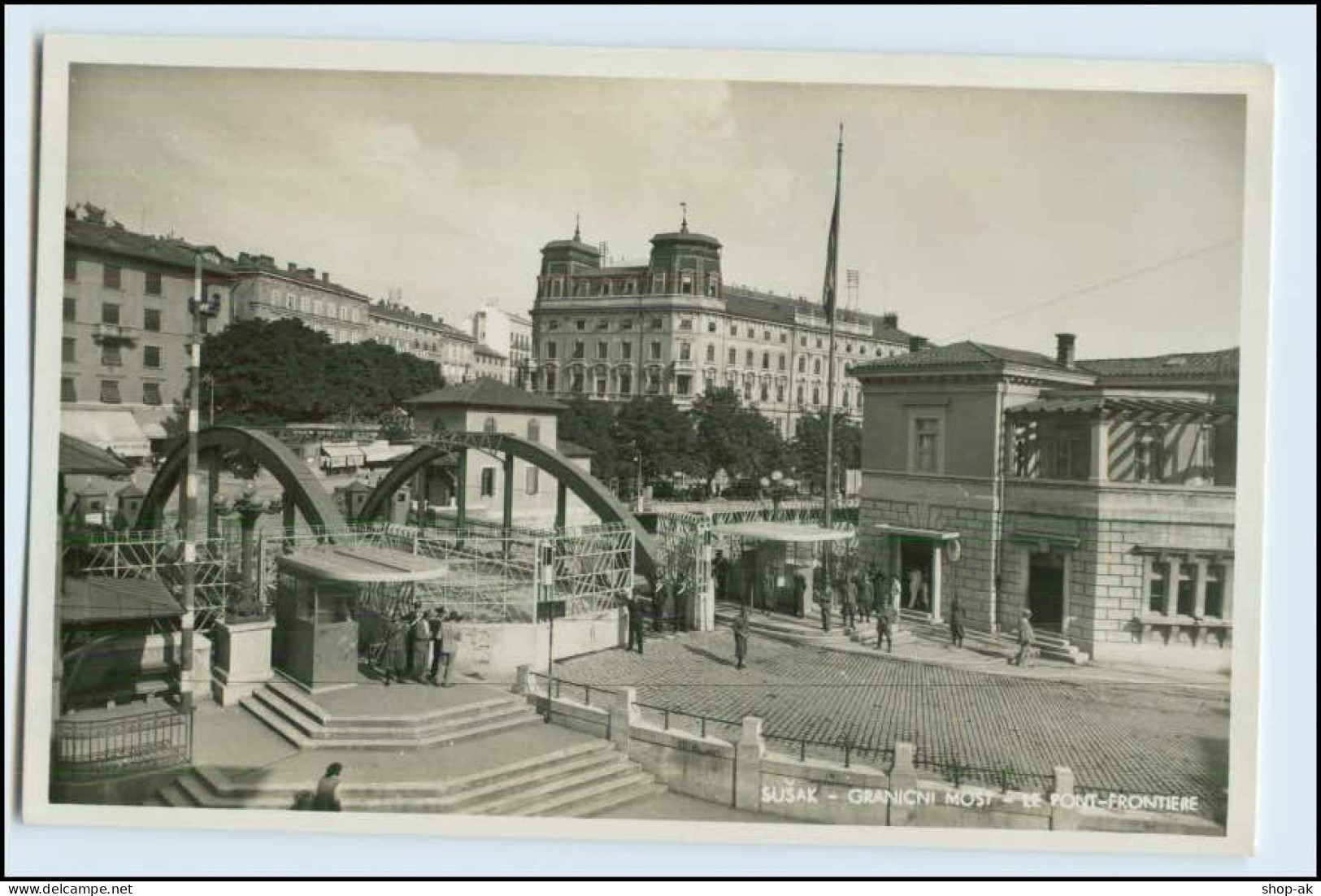 W3H41/ Susak Kroatien Le Pont Frontiere  Grenze Foto AK 1937 - Croazia