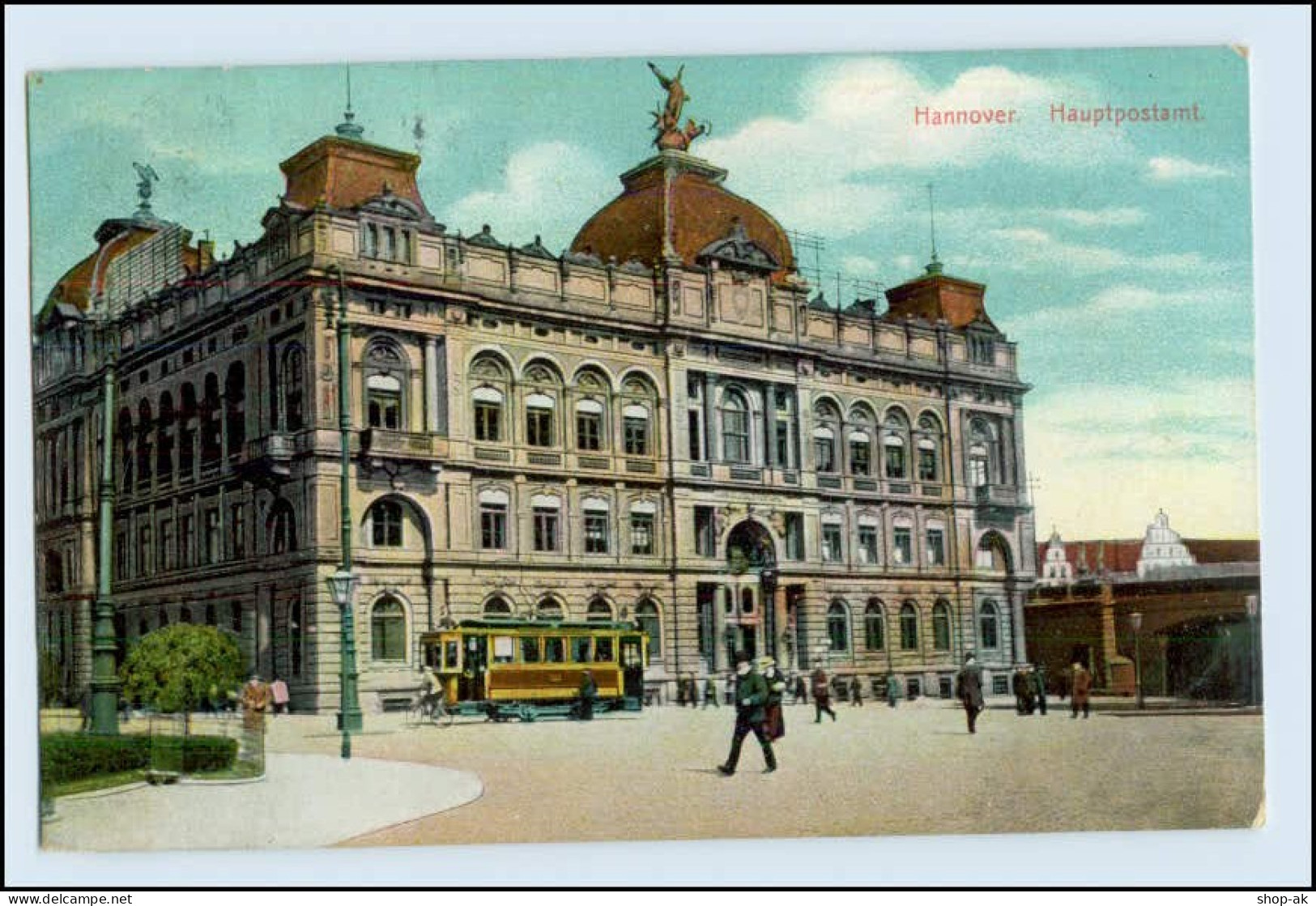 W2C30/ Hannover Hauptpostamt Straßenbahn AK 1914 - Hannover