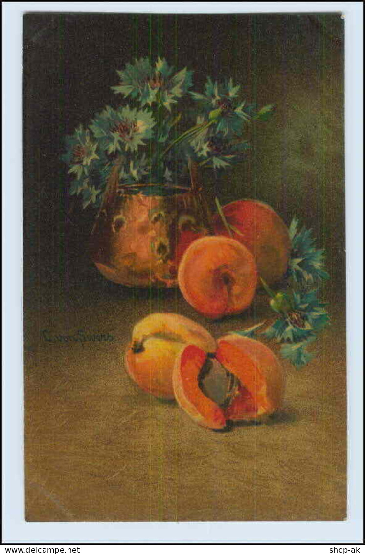 W2D32/ Stilleben Künstler AK Obst Wernau-Pastell-Karte 1916 - Mailick, Alfred