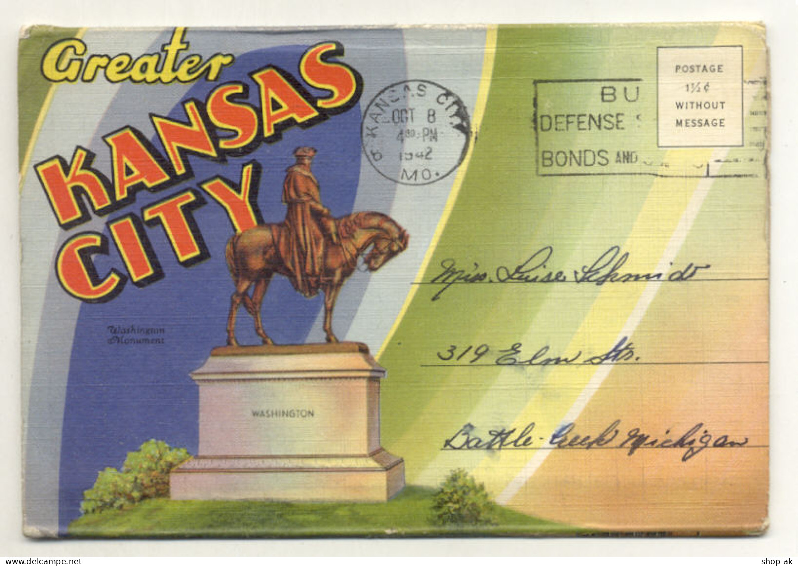 W1T71/ Greater Kansas City   USA Leporello Souvenir De Folder 18 Bilder 1942 - Sonstige & Ohne Zuordnung