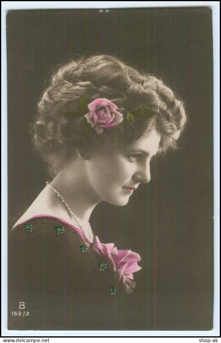 Y1736/ Frau Mit Rose Im Haar 1913 Foto AK - Ohne Zuordnung