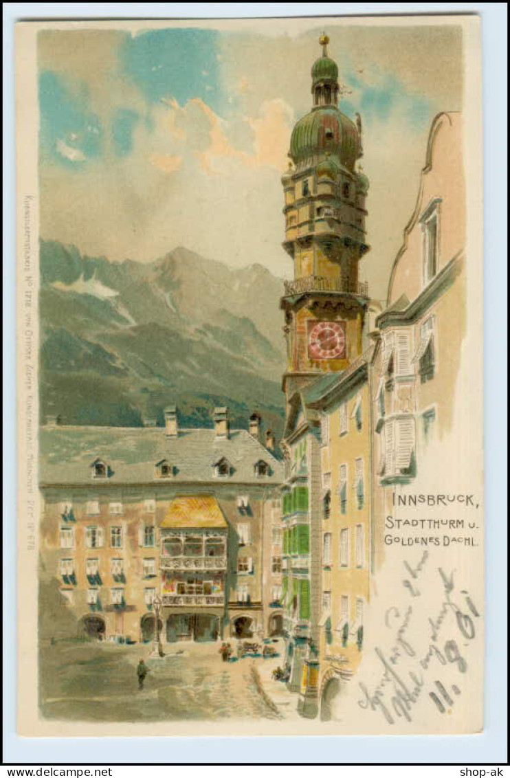 W1C44/ Tirol Innsbruck Stadtturm 1901 Litho AK - Andere & Zonder Classificatie