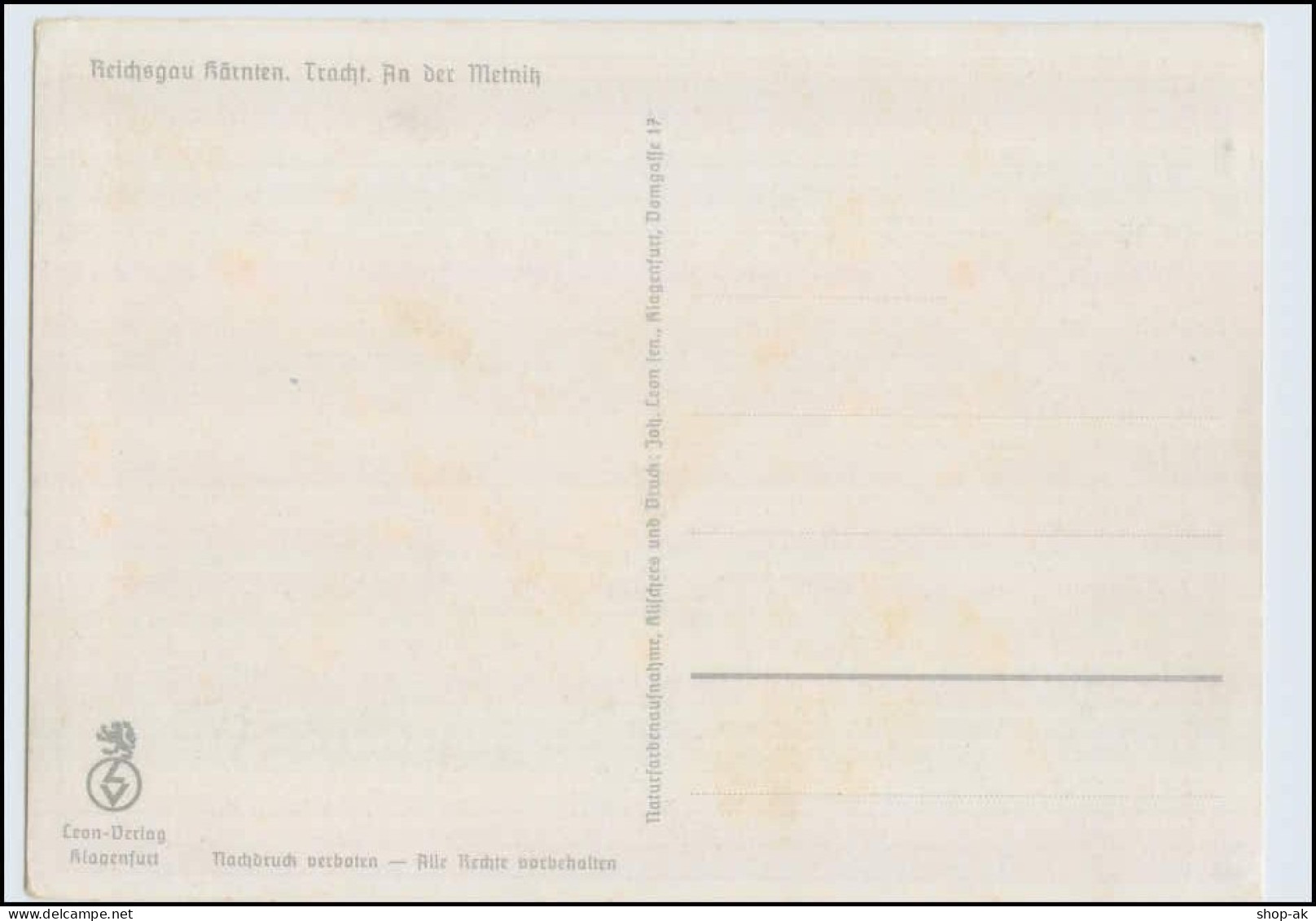 W1A50/ Reichsgau Kärnten Trachten AK An Der Metnitz Ca.1935 - Andere & Zonder Classificatie