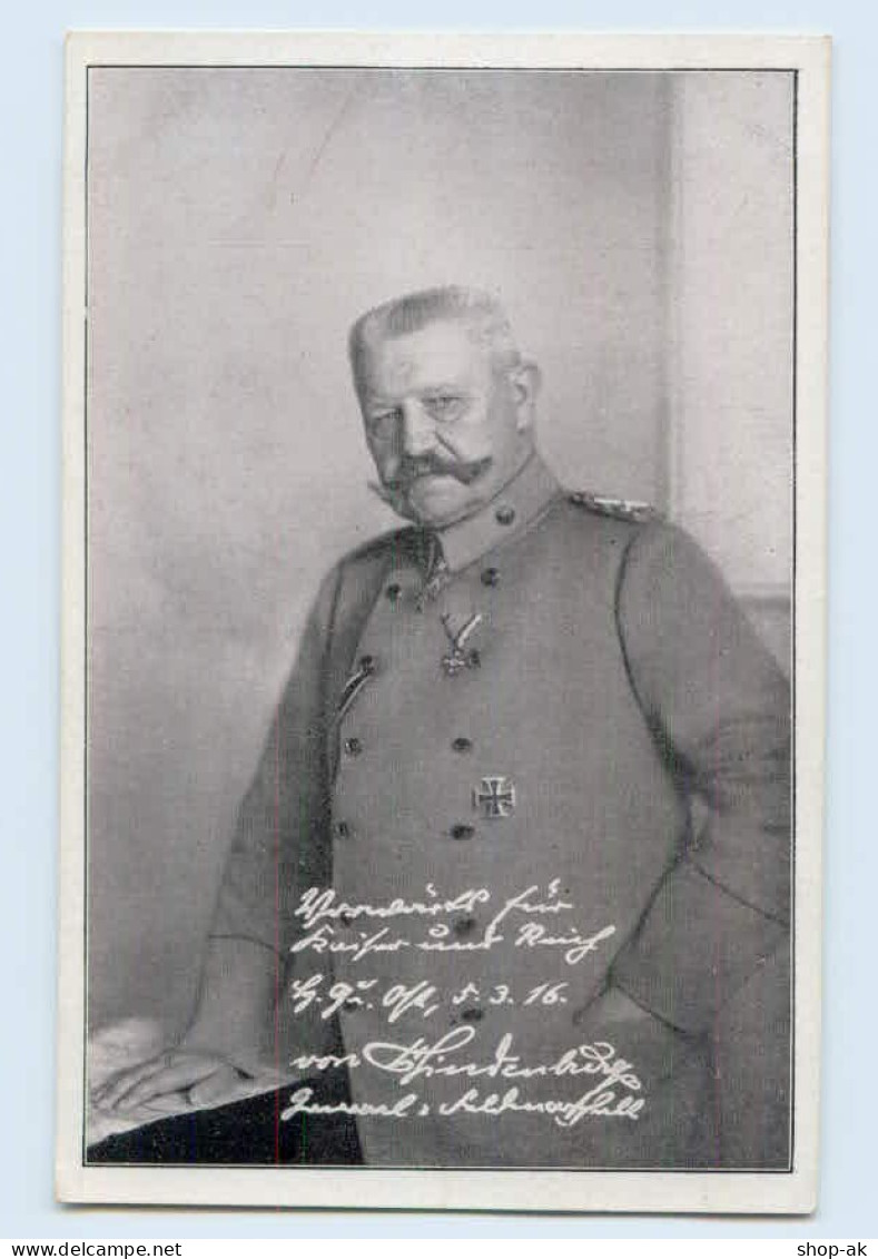 P4C11/ Von Hindenburg AK 1916 1. Weltkrieg AK - Guerra 1914-18