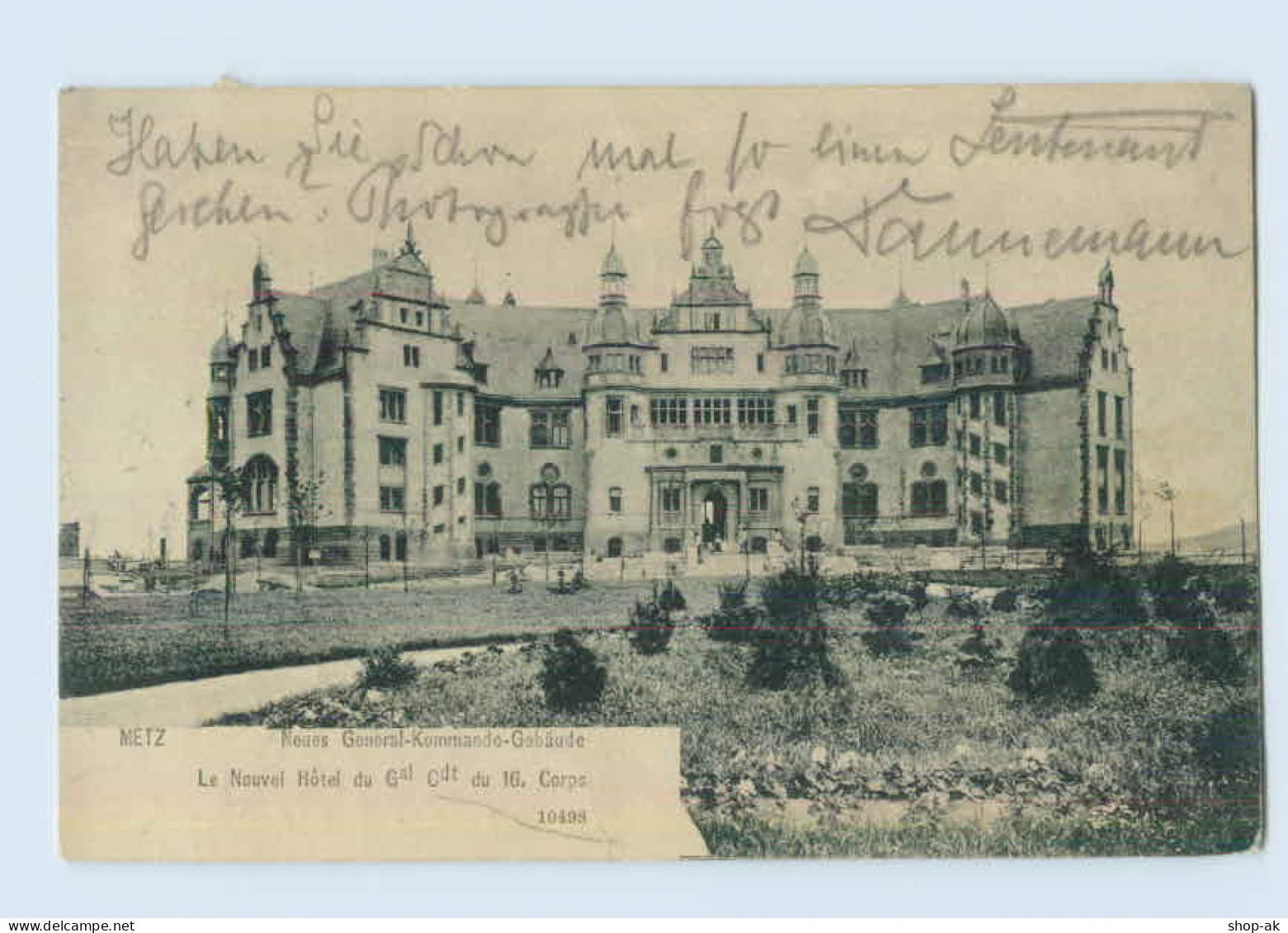 P3X81/ Metz Lothringen Neues General-Kommando-Gebäude AK 1905 - Lothringen