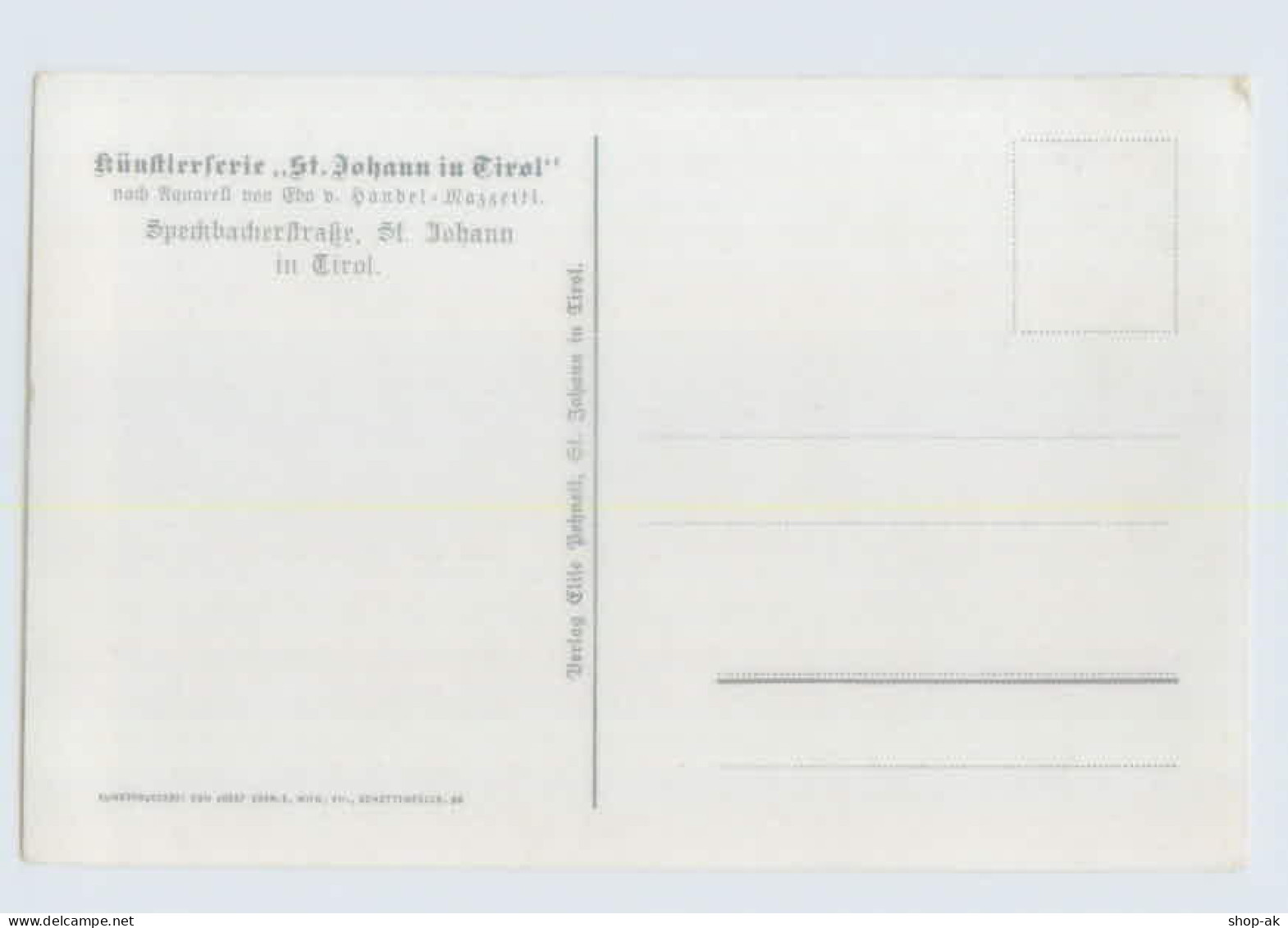 P4B63/ St. Johann Künstler AK V. Handel-Mazzetti  Ca.1912 - Sonstige & Ohne Zuordnung