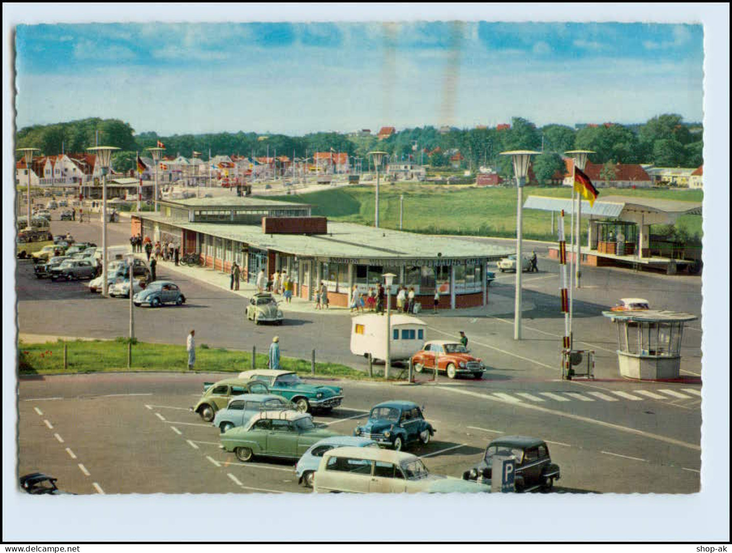 P3M83/ Flensburg Grenze Deutschland - Dänemark AK Autos 1962 - Flensburg