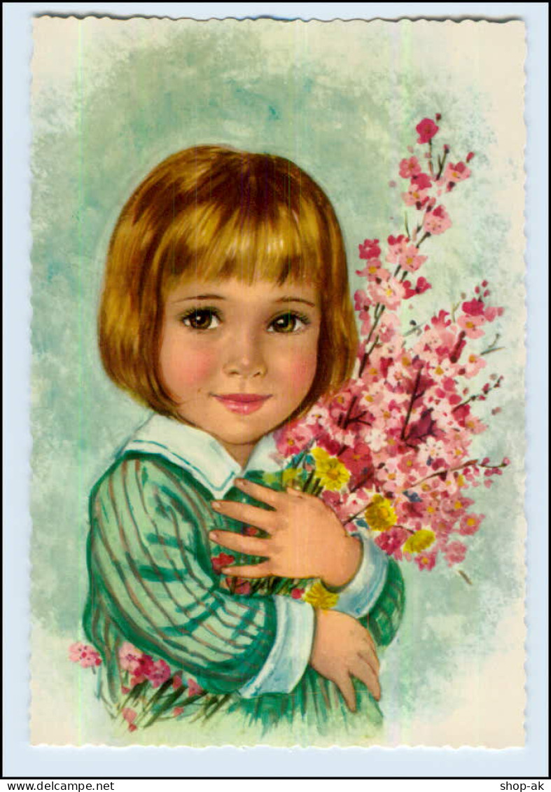 P2X64/ Mädchen Mit Blumen Schöne Krüger AK Ca. 1965 - Autres & Non Classés