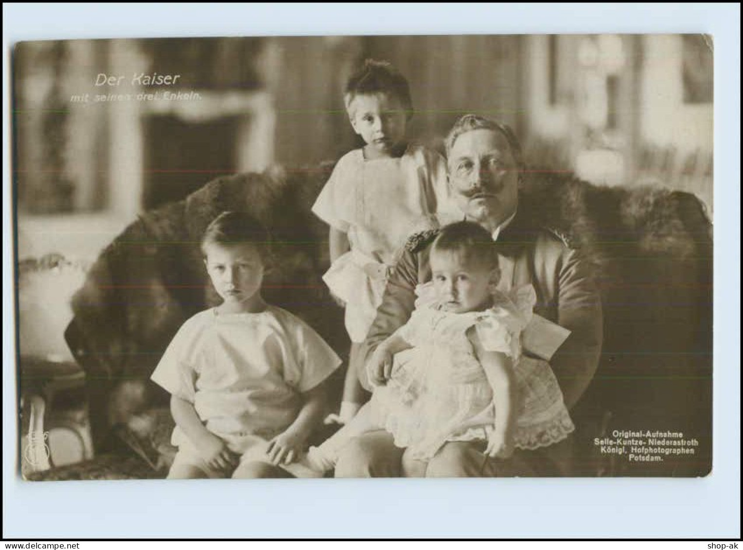 P3M87/ Kaiser Wilhelm Mit Seinen Enkeln NPG Foto AK 1912 - Familias Reales