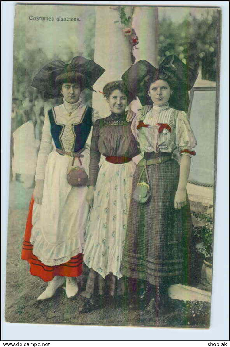 W6M29/ Costumes Alsaciens Trachten AK Ca.1910 - Other & Unclassified