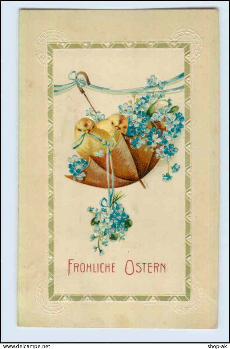 W6Q24/ Ostern Küken Schöne Litho Prägedruck AK Ca.1910 - Pasen