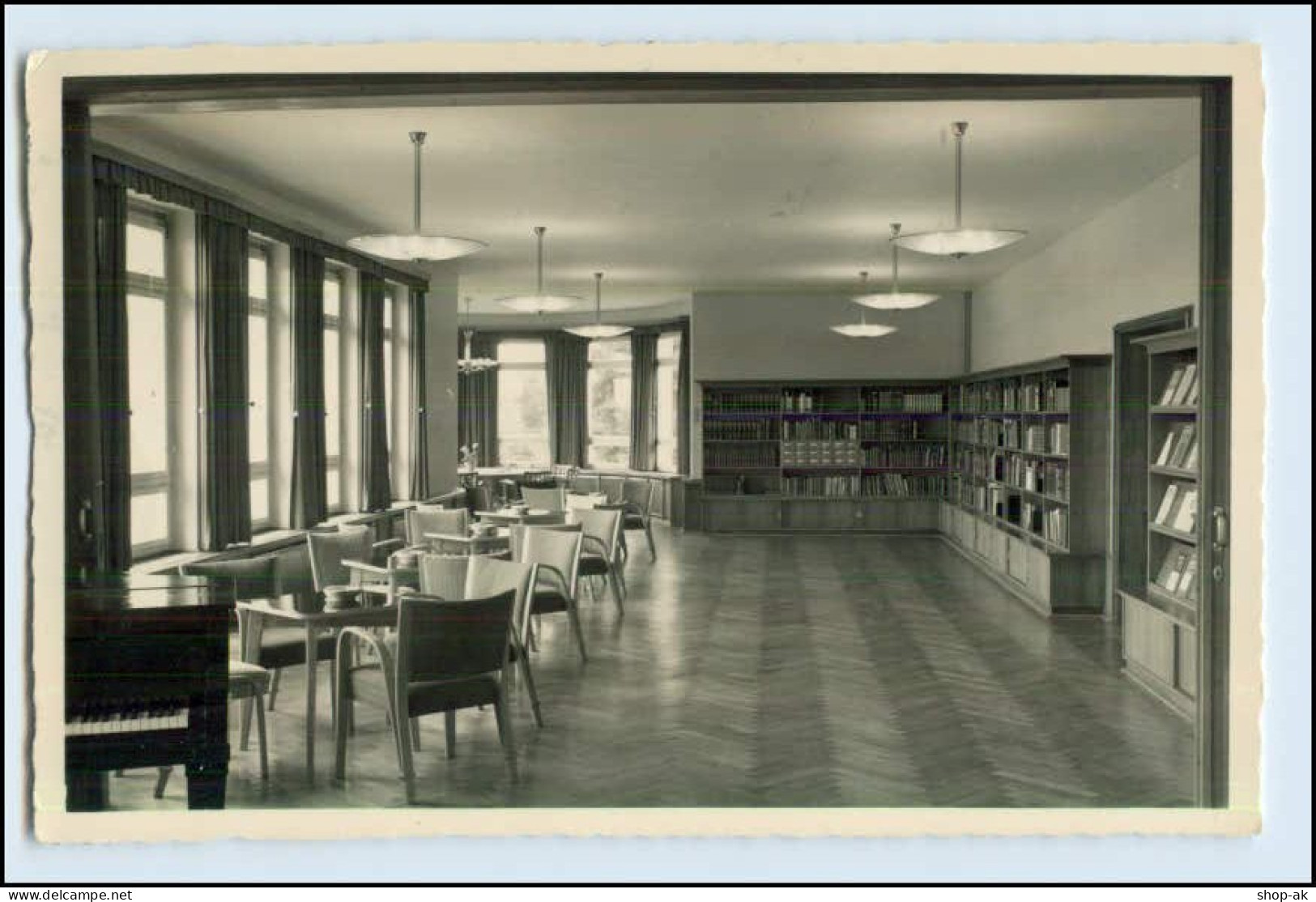 W6W25 / Flensburg Grenzakademie Sankelmark Bibliothek Foto AK 1958 - Flensburg