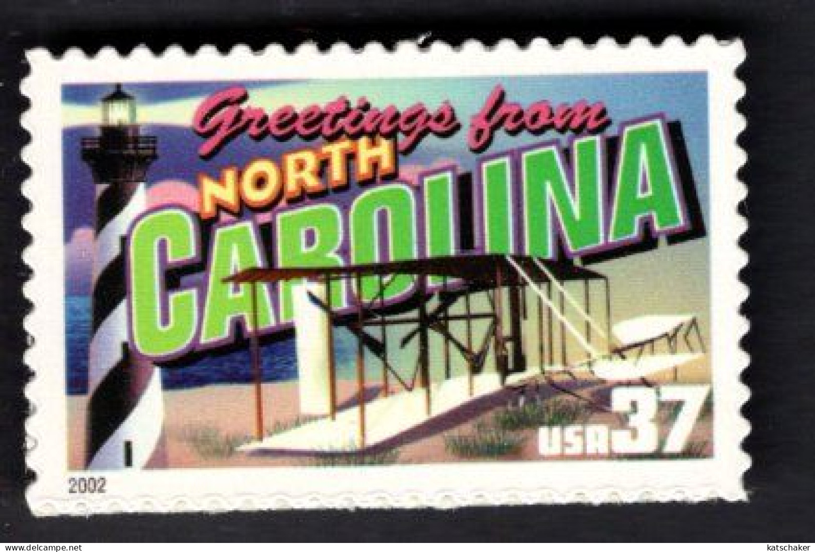 2017246139 2002  SCOTT 3728 (XX) POSTFRIS MINT NEVER HINGED - GREETINGS FROM AMERICA - NORTH CAROLINA - Unused Stamps