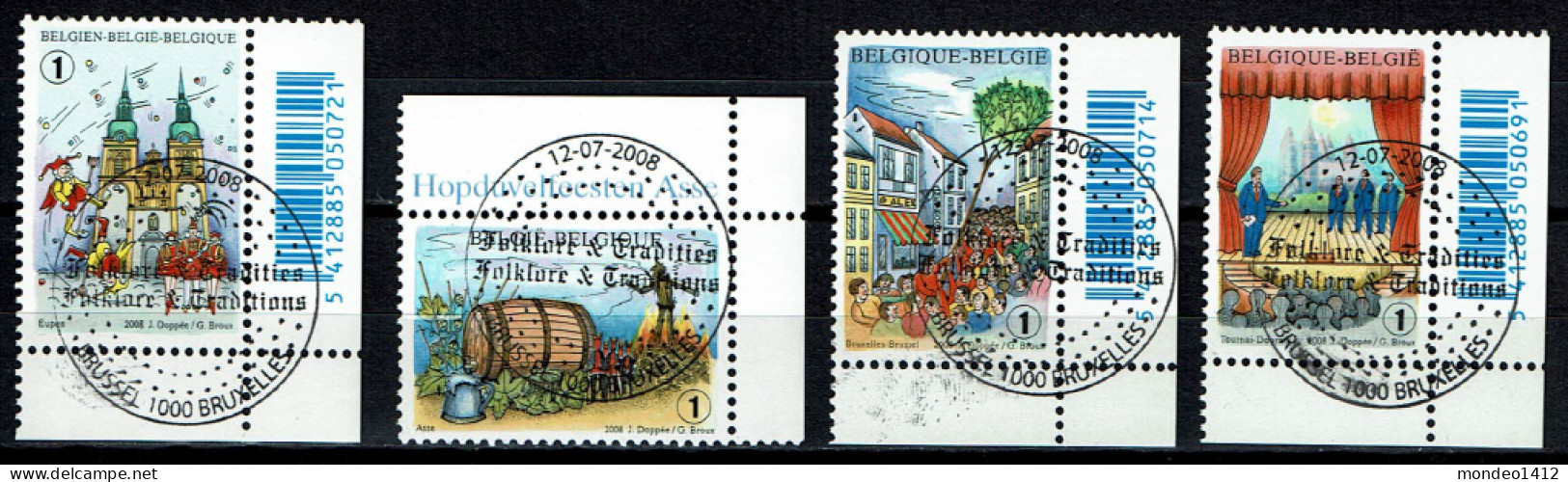 België OBP 3800/3803 - Folklore Traditions - Usati