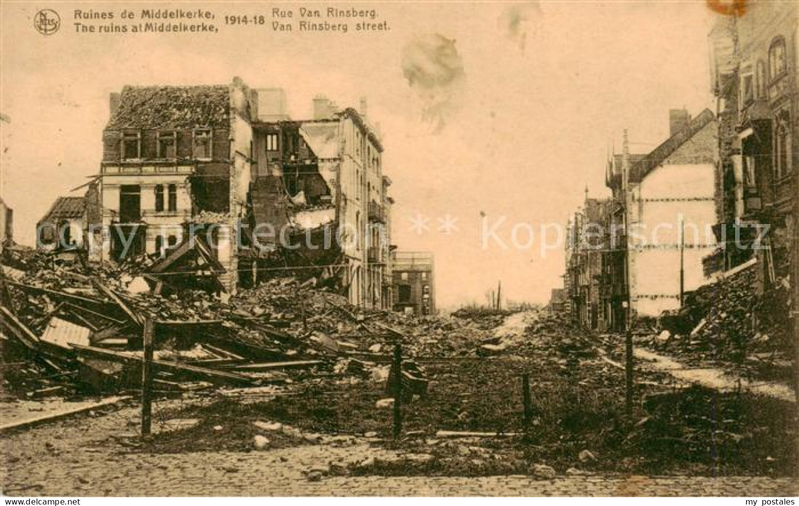 73851080 Middelkerke Belgie Rue Van Rinsberg Ruines Guerre Mondiale 1914-1918  - Middelkerke